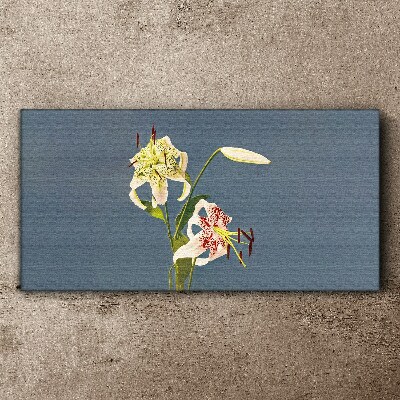 Tablou canvas Flori pe fond albastru