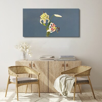 Tablou canvas Flori pe fond albastru