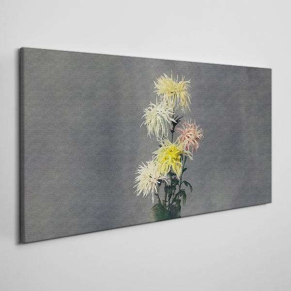 Tablou canvas Flori pe fond gri