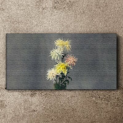 Tablou canvas Flori pe fond gri