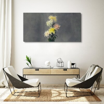 Tablou canvas Flori pe fond gri