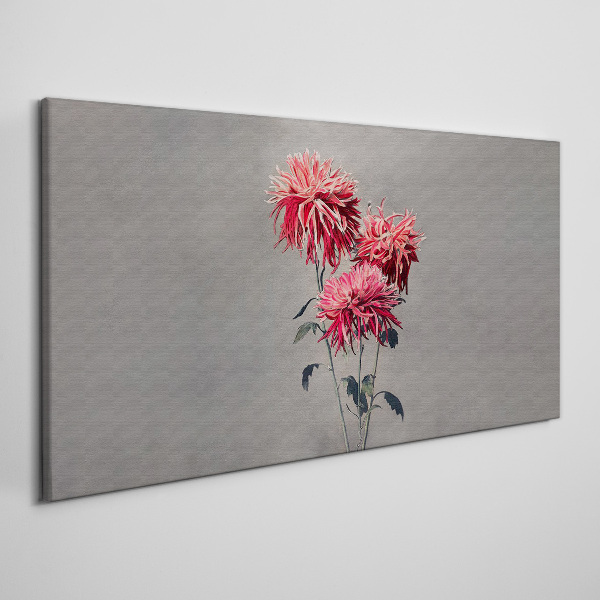 Tablou canvas Flori roz pe fond gri