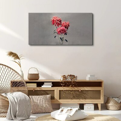 Tablou canvas Flori roz pe fond gri