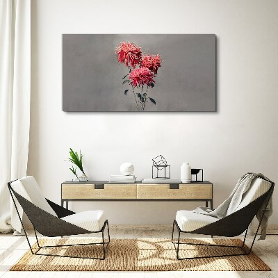 Tablou canvas Flori roz pe fond gri