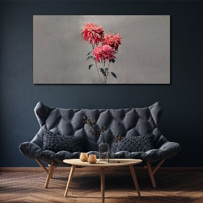 Tablou canvas Flori roz pe fond gri