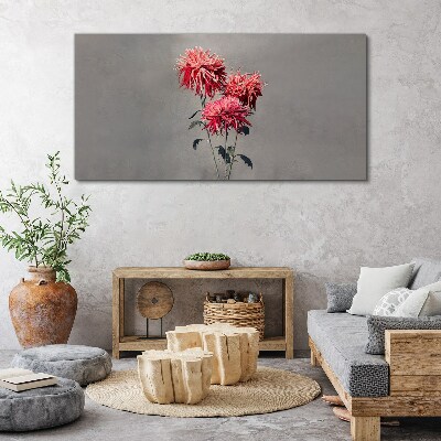 Tablou canvas Flori roz pe fond gri