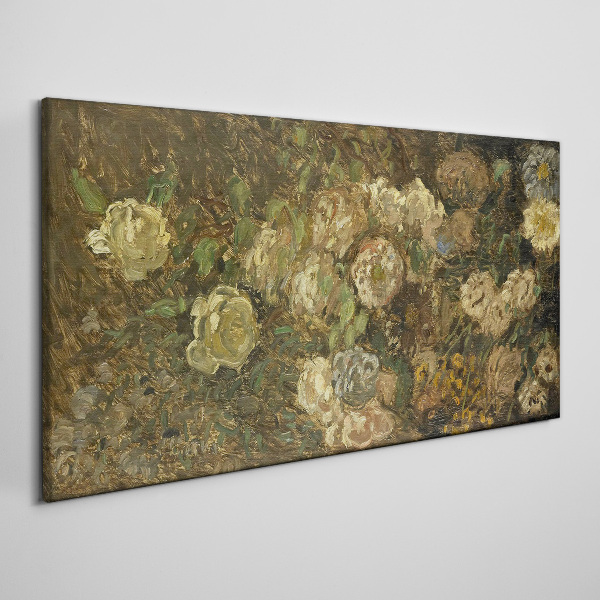 Tablou canvas Peisaj floral în tonuri pământii