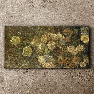 Tablou canvas Peisaj floral în tonuri pământii