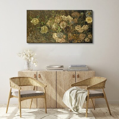 Tablou canvas Peisaj floral în tonuri pământii