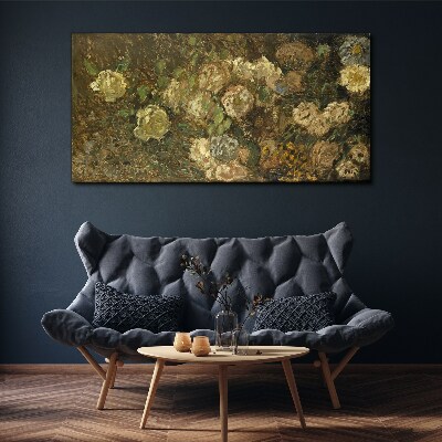 Tablou canvas Monede cu flori abstracte