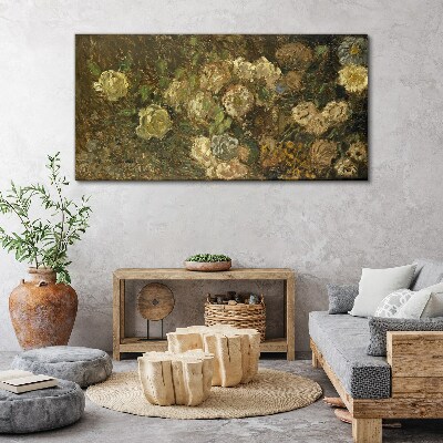 Tablou canvas Peisaj floral în tonuri pământii