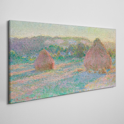 Tablou canvas Recoltarea fânului în lumina dimineții
