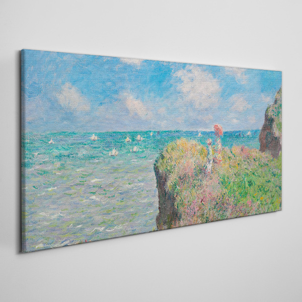 Tablou canvas Fototapet Sticla Cliff Walk la Pourville Monet