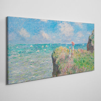 Tablou canvas Fototapet Sticla Cliff Walk la Pourville Monet