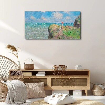 Tablou canvas Fototapet Sticla Cliff Walk la Pourville Monet