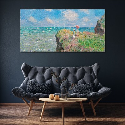 Tablou canvas Fototapet Sticla Cliff Walk la Pourville Monet