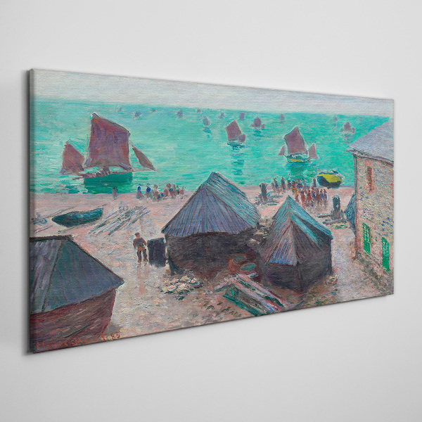 Tablou canvas Peisaj de litoral cu bărci