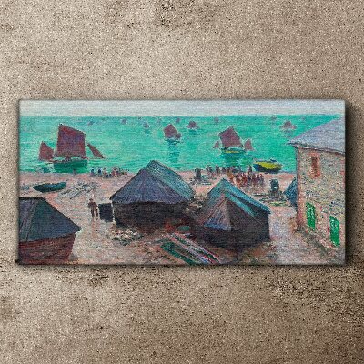 Tablou canvas Peisaj de litoral cu bărci