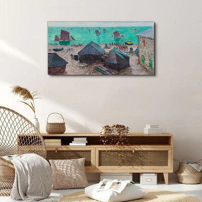 Tablou canvas Peisaj de litoral cu bărci