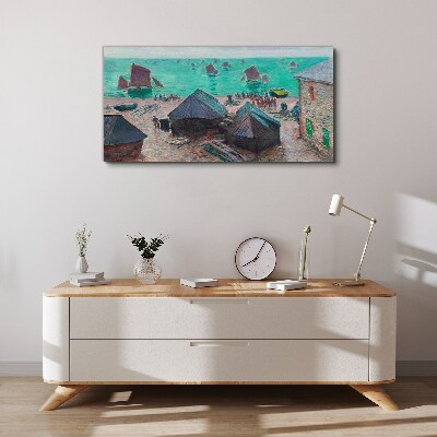 Tablou canvas Peisaj de litoral cu bărci