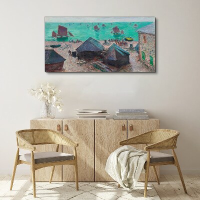 Tablou canvas Peisaj de litoral cu bărci