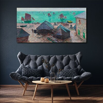Tablou canvas Peisaj de litoral cu bărci