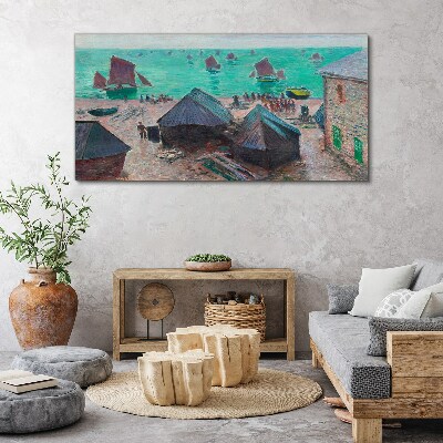Tablou canvas Peisaj de litoral cu bărci
