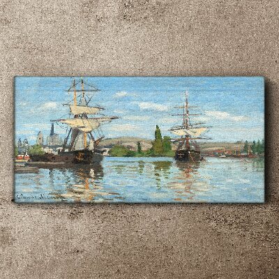 Tablou canvas Nave cu pânze pe râu