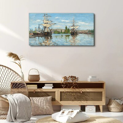 Tablou canvas Nave cu pânze pe râu