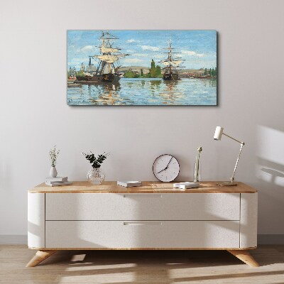 Tablou canvas Nave cu pânze pe râu