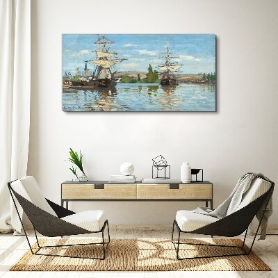 Tablou canvas Nave cu pânze pe râu