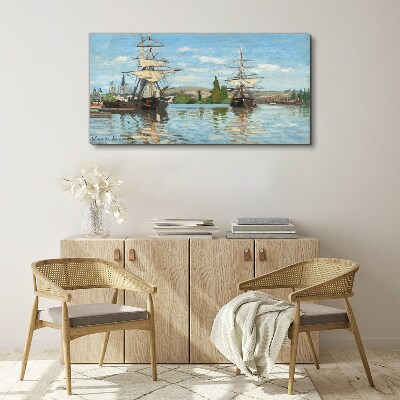 Tablou canvas Nave cu pânze pe râu