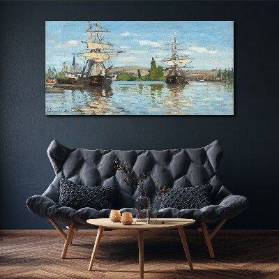 Tablou canvas Nave cu pânze pe râu