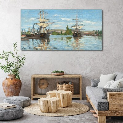 Tablou canvas Nave cu pânze pe râu
