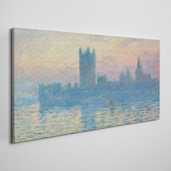 Tablou canvas Case Sunset Monet