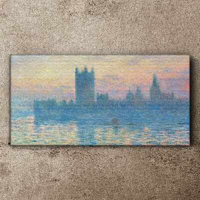 Tablou canvas Case Sunset Monet