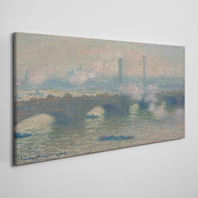 Tablou canvas Podul Waterloo Grey Monet