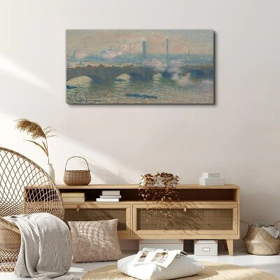 Tablou canvas Podul Waterloo Grey Monet