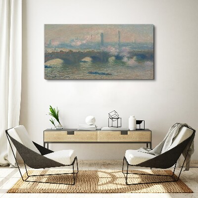 Tablou canvas Podul Waterloo Grey Monet