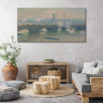 Tablou canvas Podul Waterloo Grey Monet