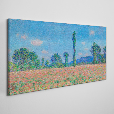 Tablou canvas Câmp de flori sub cerul albastru