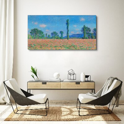 Tablou canvas Câmp de flori sub cerul albastru