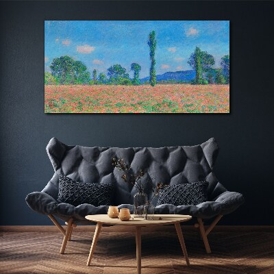 Tablou canvas Câmp de flori sub cerul albastru