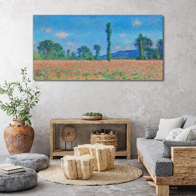 Tablou canvas Câmp de flori sub cerul albastru