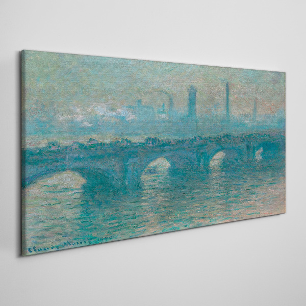 Tablou canvas Poduri din Londra în ceață