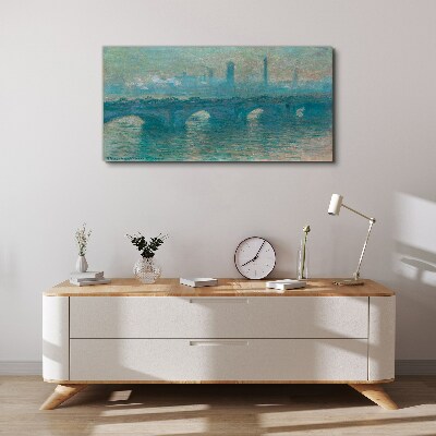 Tablou canvas Poduri din Londra în ceață