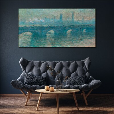 Tablou canvas Poduri din Londra în ceață
