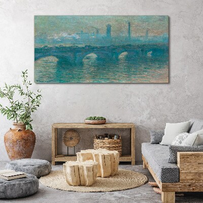 Tablou canvas Poduri din Londra în ceață