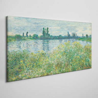 Tablou canvas Vedere a râului în verde