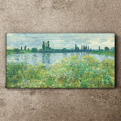 Tablou canvas Vedere a râului în verde